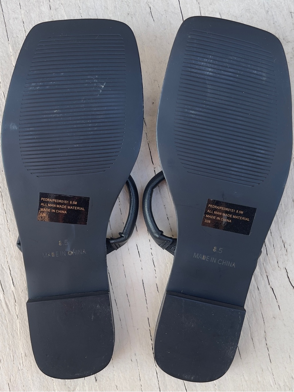 Steve Madden Black Double-Strap Square-Toe Sandals - Picture 4 of 5